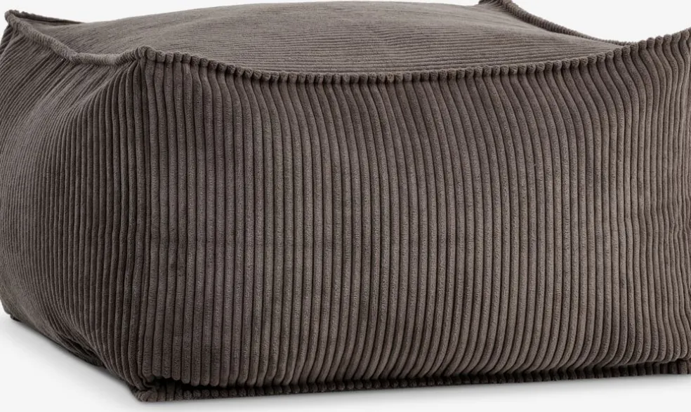 AARS/AGGERPouf AARS/AGGER 65x65 tissu velours côtelé sable foncé