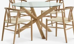 AGERBY + GUDERUPAGERBY Ø119 table chêne naturel + 4 GUDERUP chaises chêne