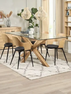 AGERBY + HVIDOVREAGERBY L190 table chêne naturel + 4 HVIDOVRE chaises noir