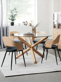 AGERBYTable AGERBY Ø119 verre/chêne naturel