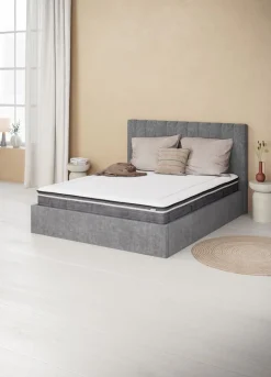 AGERFELDCadre de lit AGERFELD 180x200 tissu gris foncé