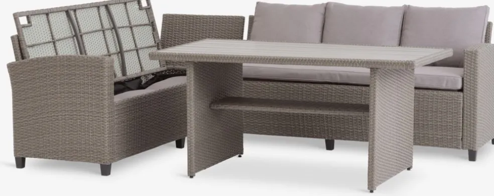 AGERMOSEEnsemble lounge AGERMOSE 6 personnes a/rangement naturel