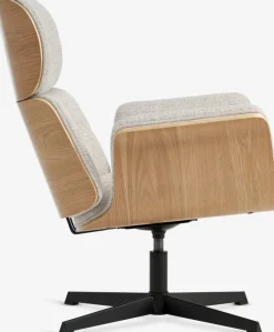 ALLINGEFauteuil ALLINGE pivotant tissu beige/noir