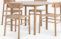 ALSTED + ISLEVALSTED Ø120 table col. chêne + 4 ISLEV chaises ss accoudoirs