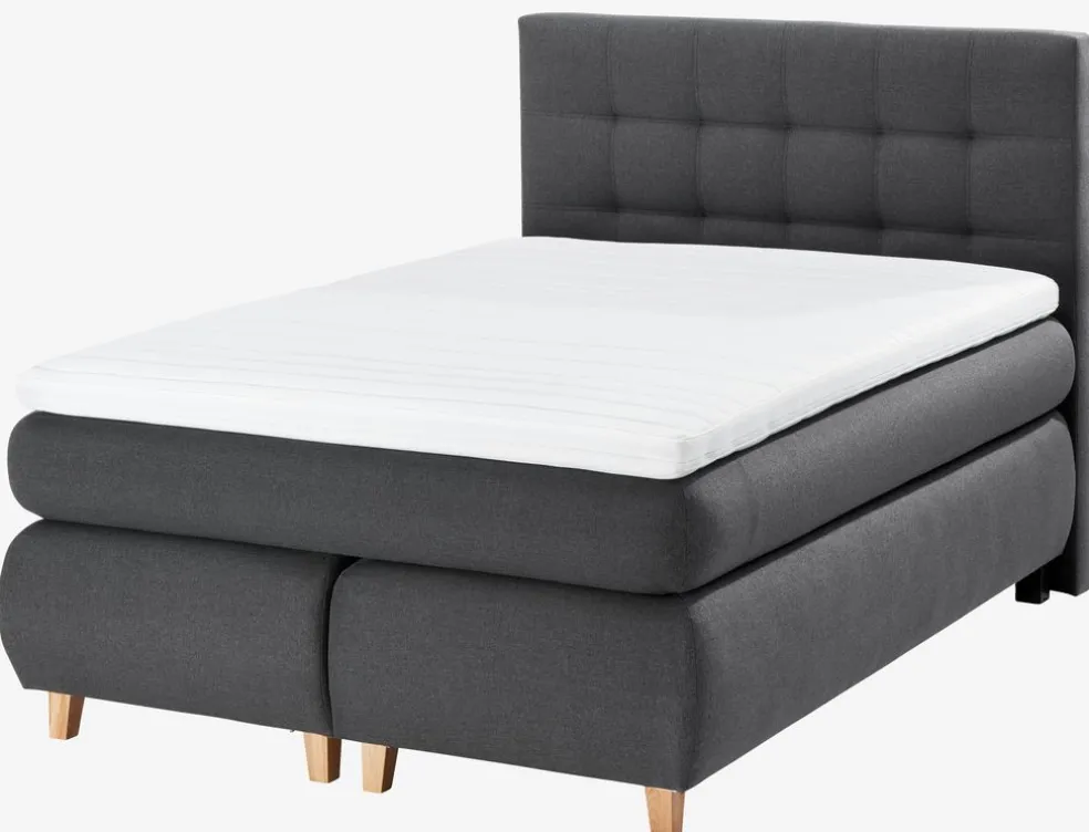 ANDELVAGoldLit sommier tapissier 140x200cm ANDELVA Gris-41 Très ferme