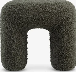 ANDSTPouf ANDST 46x38 tissu teddy vert olive