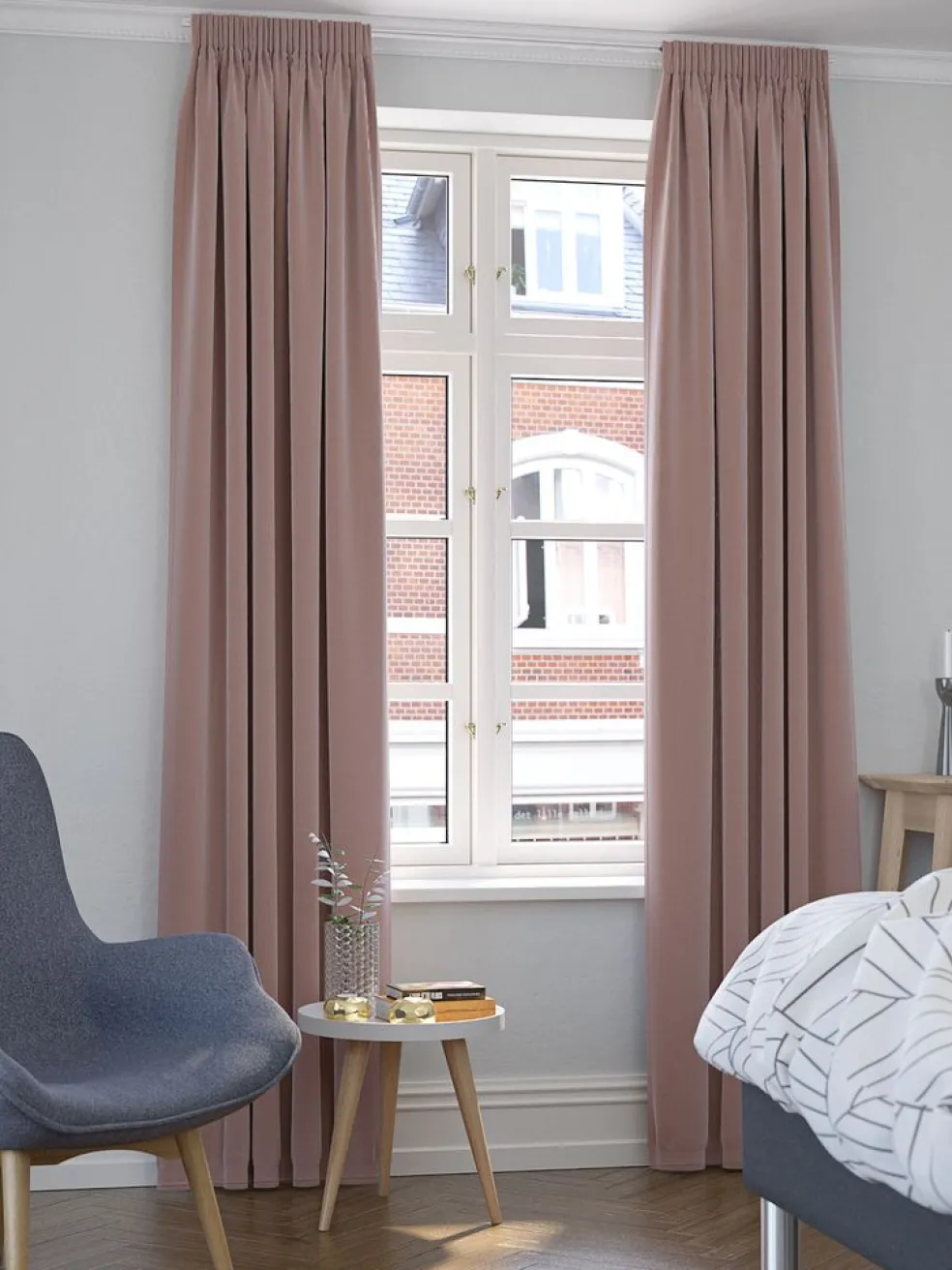 AUSTRARideau AUSTRA 1x140x300 velours rose