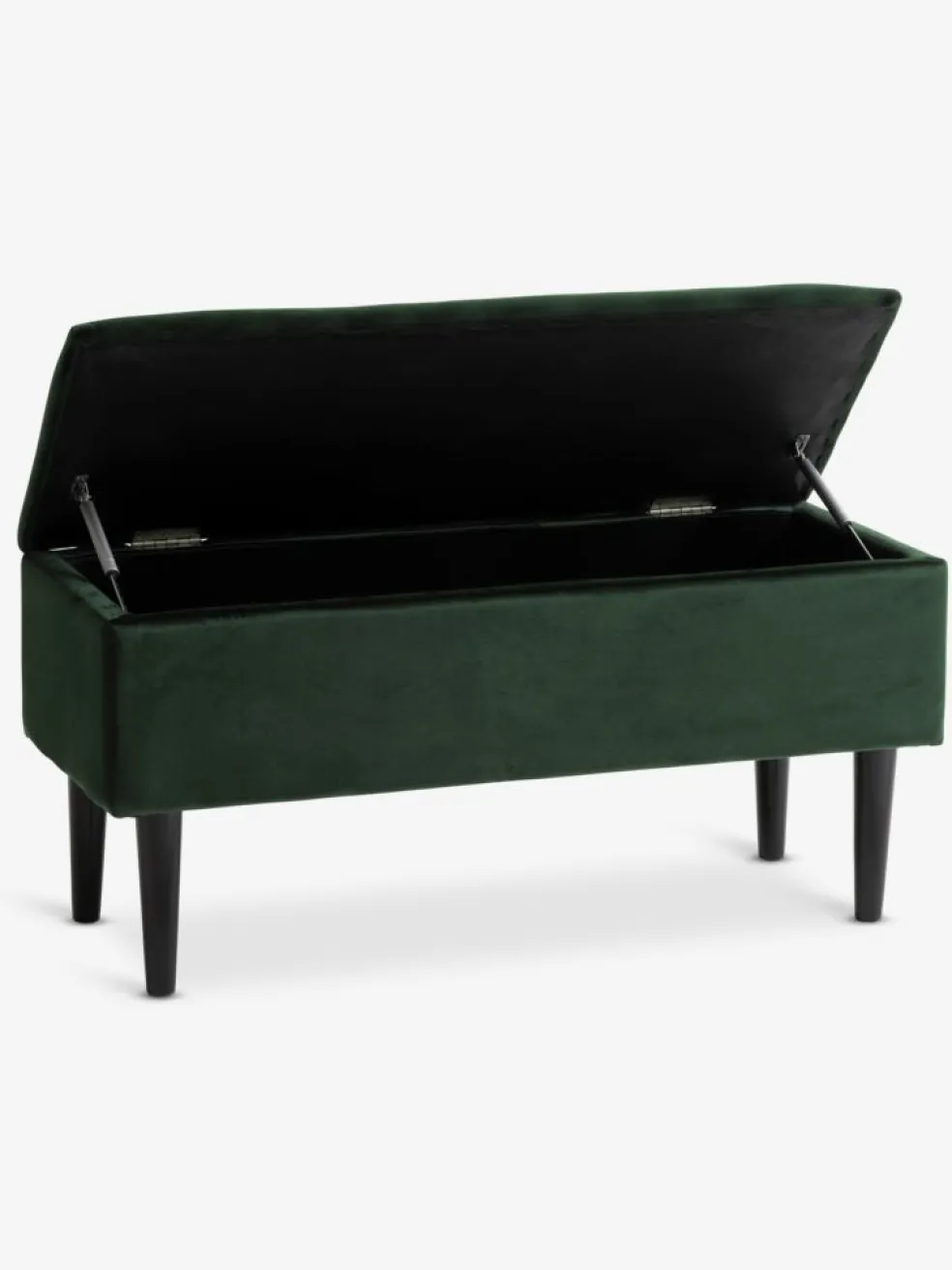BADSTEDBanc BADSTED a/rangement velours vert foncé/noir