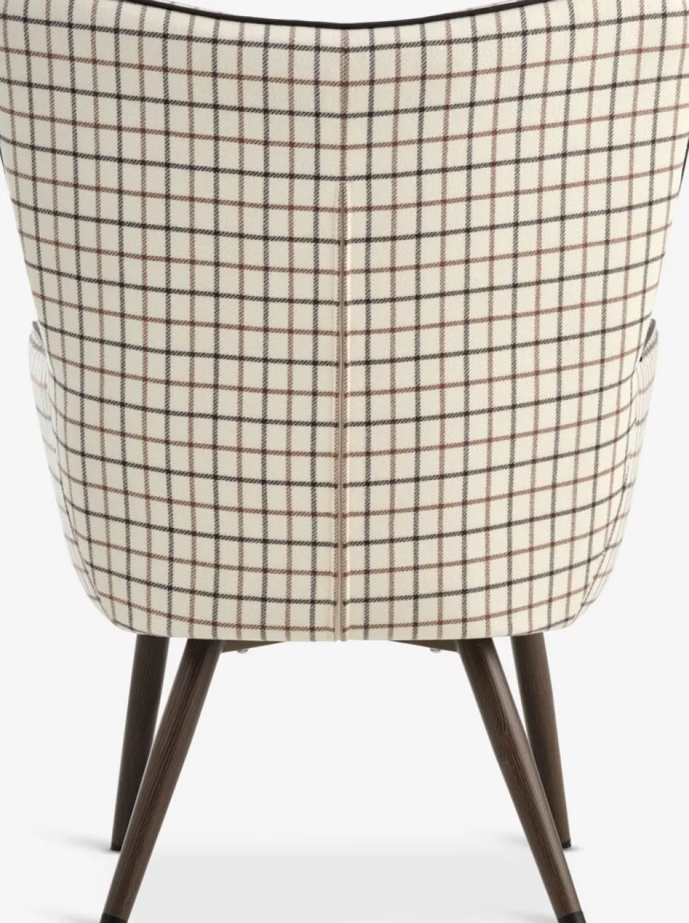 BIERSTEDFauteuil BIERSTED à carreaux tissu beige/brun