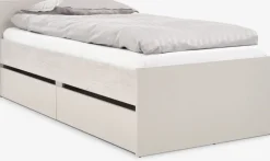 BILLUNDLit avec rangement BILLUND 90x200 coloris travertin/beige