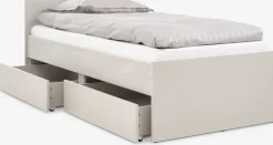 BILLUNDLit avec rangement BILLUND 90x200 coloris travertin/beige