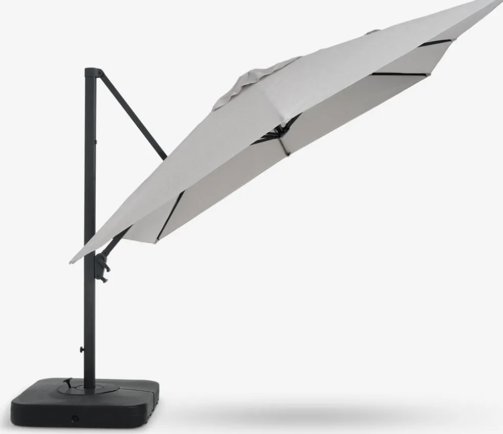 BUBERGParasol déporté BUBERG l300xL300 gris clair