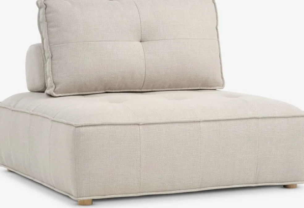 DAGSTRUPPouf DAGSTRUP a/dossier tissu beige