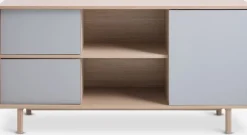 EGEBJERGBuffet EGEBJERG 2 tiroirs/1 porte gris/chêne clair