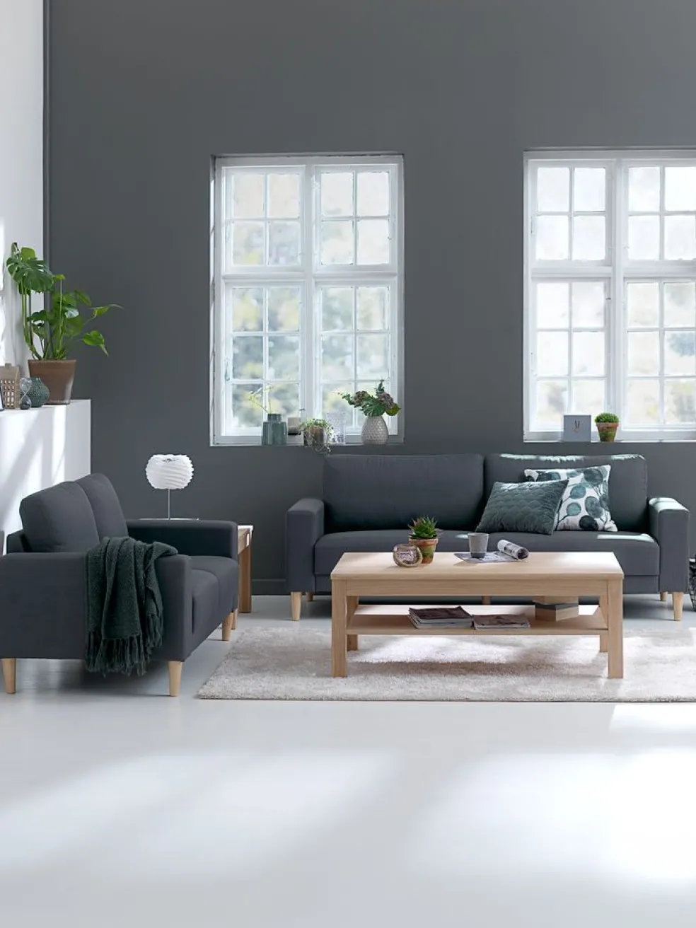EGENSECanapé EGENSE 3 places tissu gris foncé