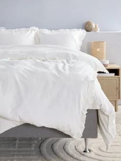 ELMAGoldParure de lit ELMA coton lavé 240x220 blanc