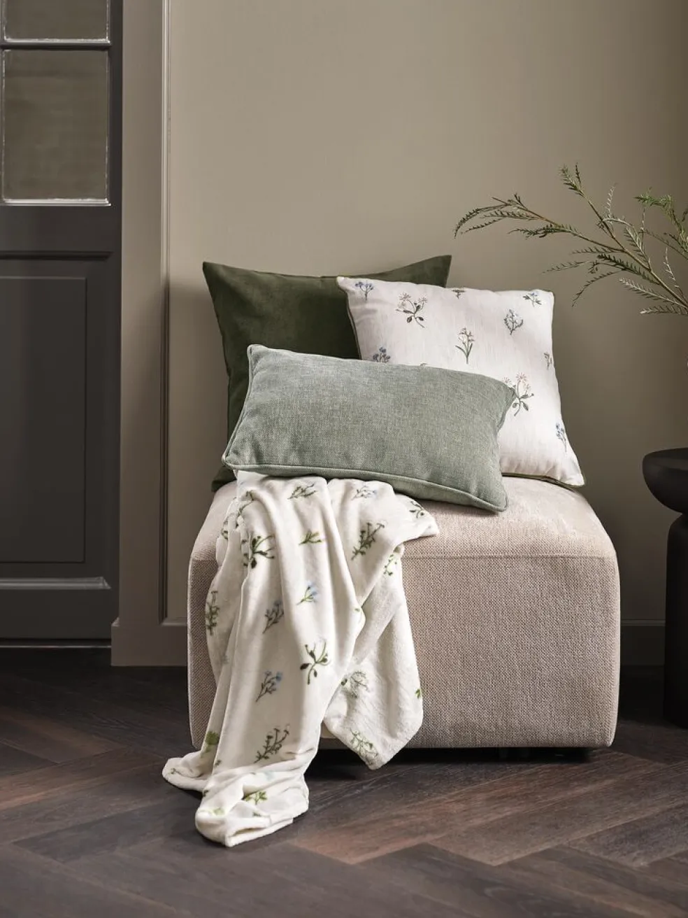 ENGSOLEIPlaid en polaire ENGSOLEI 130x170 blanc/vert