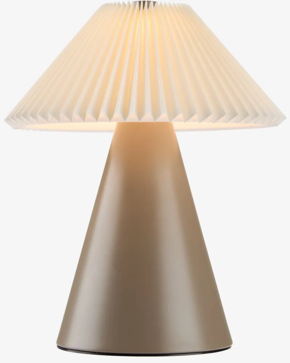 ESMUNDLampe à piles ESMUND Ø17xH20cm brun/blanc a/minuterie