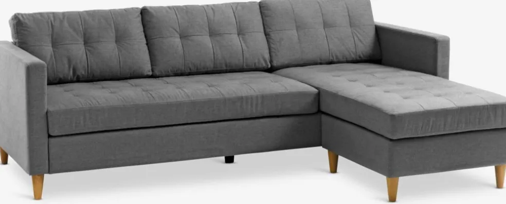 FALSLEVCanapé FALSLEV méridienne tissu gris