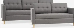FALSLEVEnsemble canapés FALSLEV 2 pièces tissu gris