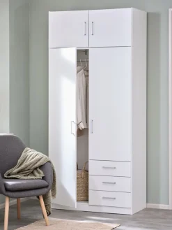 FANDRUPArmoire FANDRUP 97x176 2 portes 3 tiroirs blanc