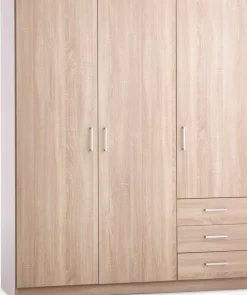 FANDRUPArmoire FANDRUP 145x176 3 portes 3 tiroirs coloris chêne c.