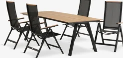 FAUSING + BREDSTENFAUSING L220 table naturel + 4 BREDSTEN chaises noir