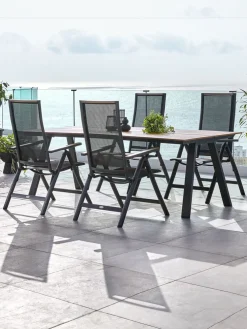 FAUSING + BREDSTENFAUSING L220 table naturel + 4 BREDSTEN chaises noir