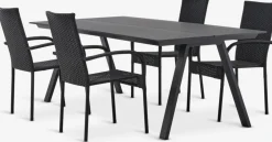 FAUSING + GUDHJEMFAUSING L220 table + 4 GUDHJEM chaises noir