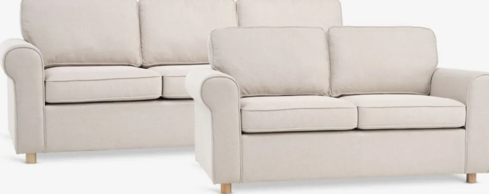 FERRITSLEVEnsemble canapés FERRITSLEV 2 pièces tissu beige