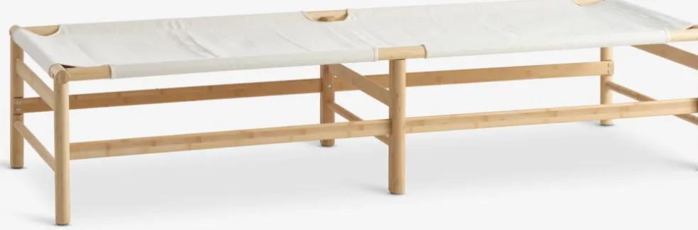 FRYDENDALBanquette FRYDENDAL 196x72 tissu beige/bambou