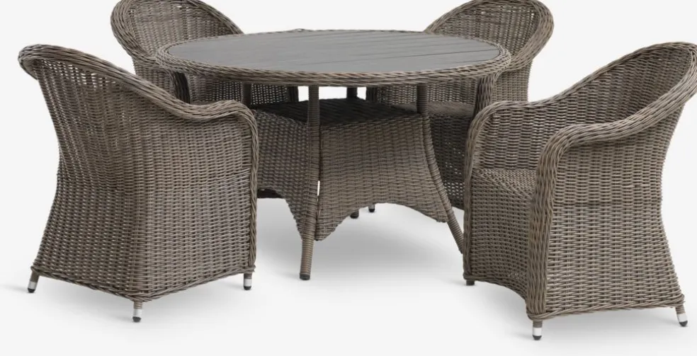 GAMMELBYGAMMELBY Ø130 table + 4 GAMMELBY chaises gris