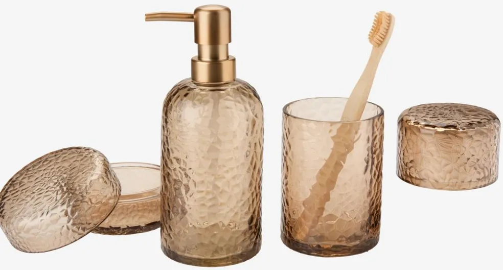 GENEVADBoîte de rangement GENEVAD Ø8xH10cm verre brun