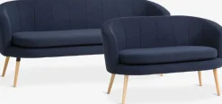 GISTRUPCanapé GISTRUP 3 places tissu bleu foncé