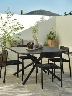 GOTHENBURG + HAGLEBUGOTHENBURG L120 table gris + 4 HAGLEBU chaises noir