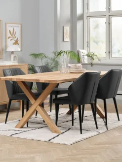 GRIBSKOV + LUNDERSKOVGRIBSKOV L180 table chêne + 4 LUNDERSKOV chaises anthracite