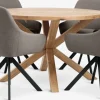 GRIBSKOV + ROSTRUPGRIBSKOV Ø120 table chêne naturel + 4 ROSTRUP chaises sable