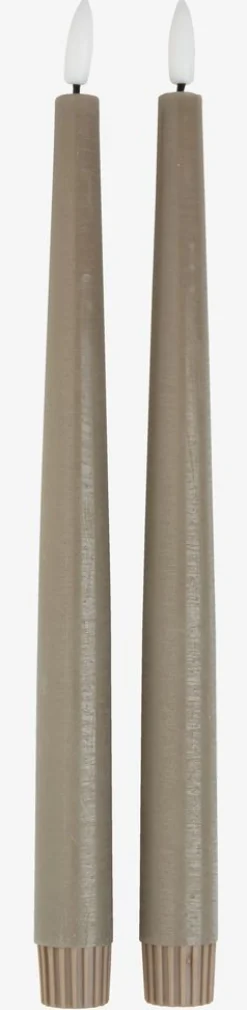 GUDMUNDBougie LED GUDMUND H29cm gris 2pcs/pqt