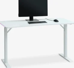 HALBJERGBureau gaming HALBJERG 65x135 a/LED blanc