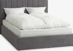 HASLEVCadre de lit HASLEV a/rangement 140x190 tissu gris foncé