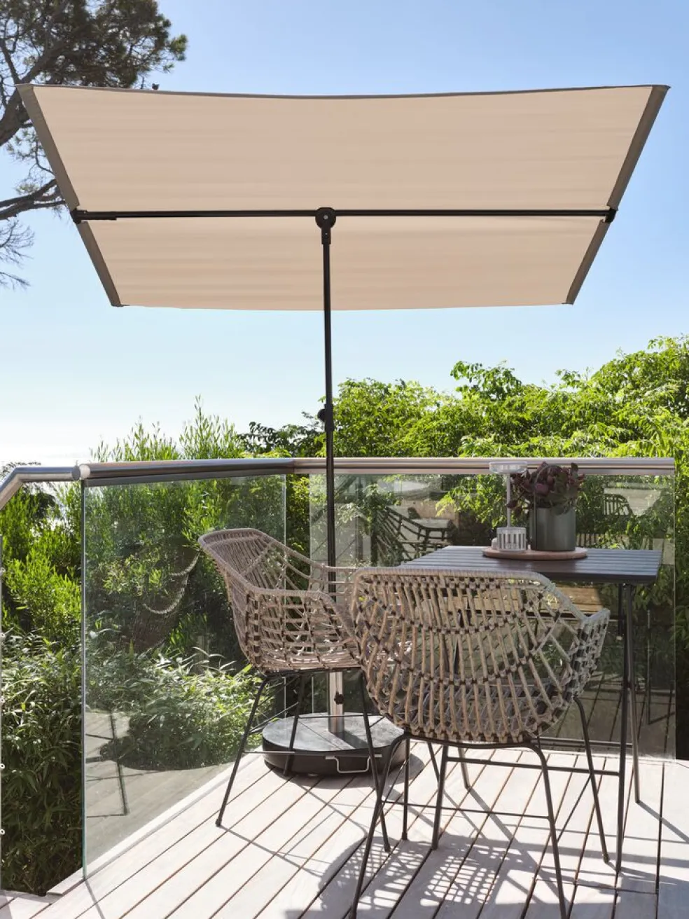 HEJLPLETParasol de balcon HEJLPLET l130xL181 sable