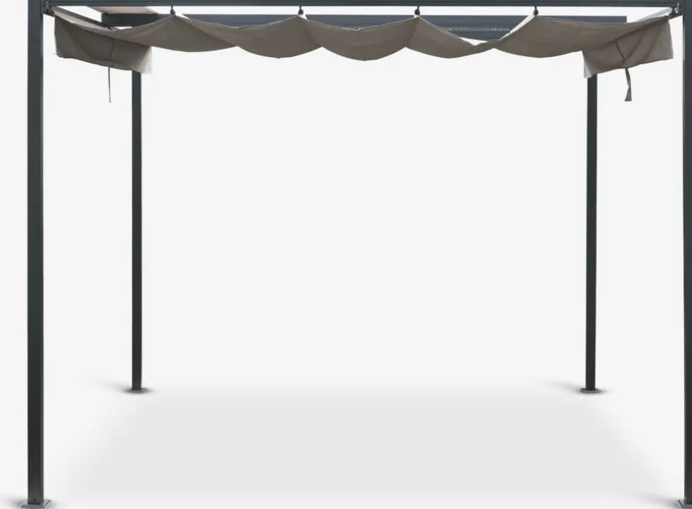 HJORTEMOSEPergola HJORTEMOSE l3xL3xH2,3m gris clair
