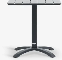 HOBRO + AIDTHOBRO L70 table gris + 2 AIDT chaises noir