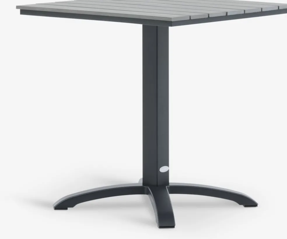 HOBRO + ILDERHUSEHOBRO L70 table gris + 2 ILDERHUSE chaises noir