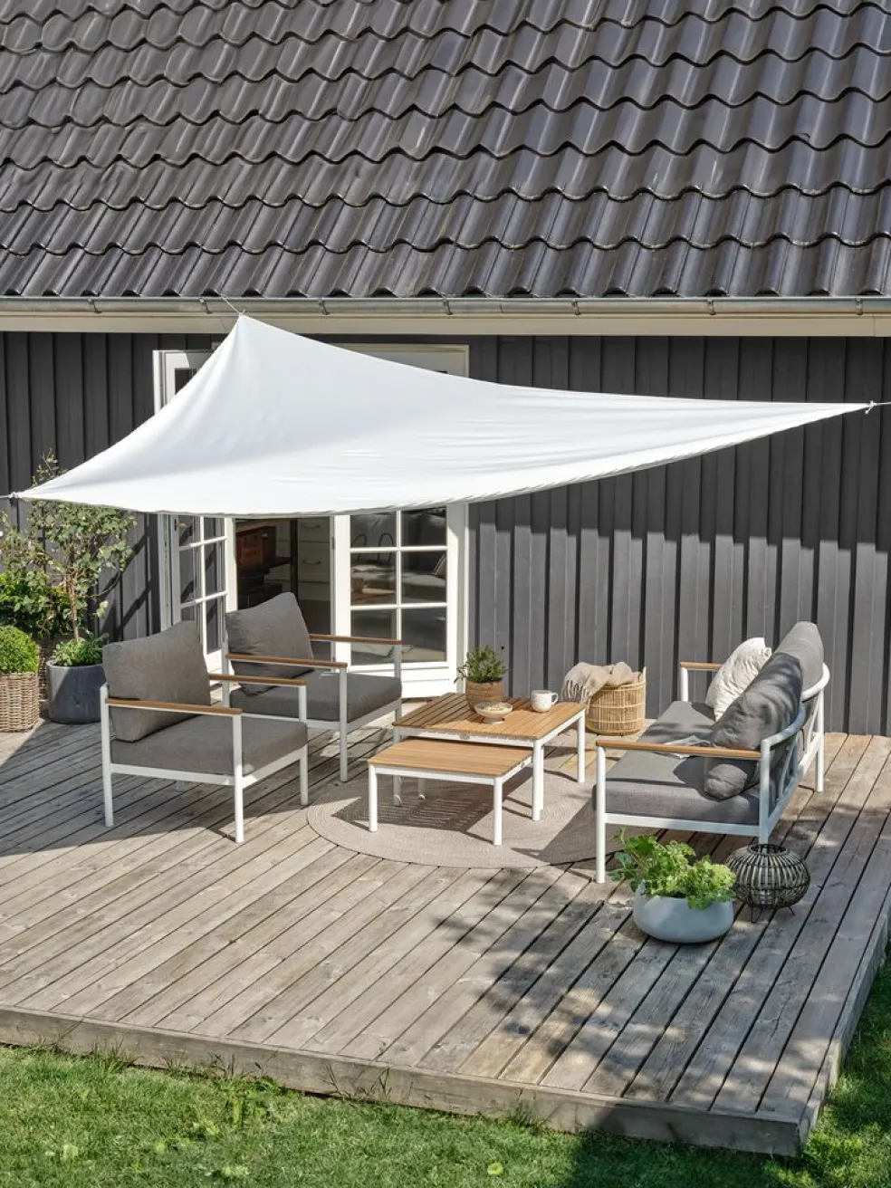HOLD-ANVoile d'ombrage HOLD-AN l360xL360xP360 blanc cassé