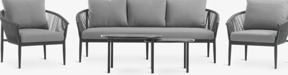 HOLMESTRANDEnsemble lounge HOLMESTRAND 5 personnes gris