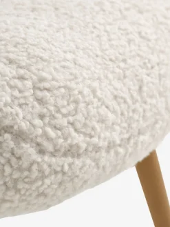 HUNDESTEDFauteuil HUNDESTED tissu teddy blanc cassé/coloris chêne