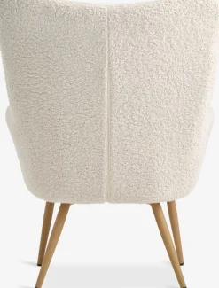 HUNDESTEDFauteuil HUNDESTED tissu teddy blanc cassé/coloris chêne