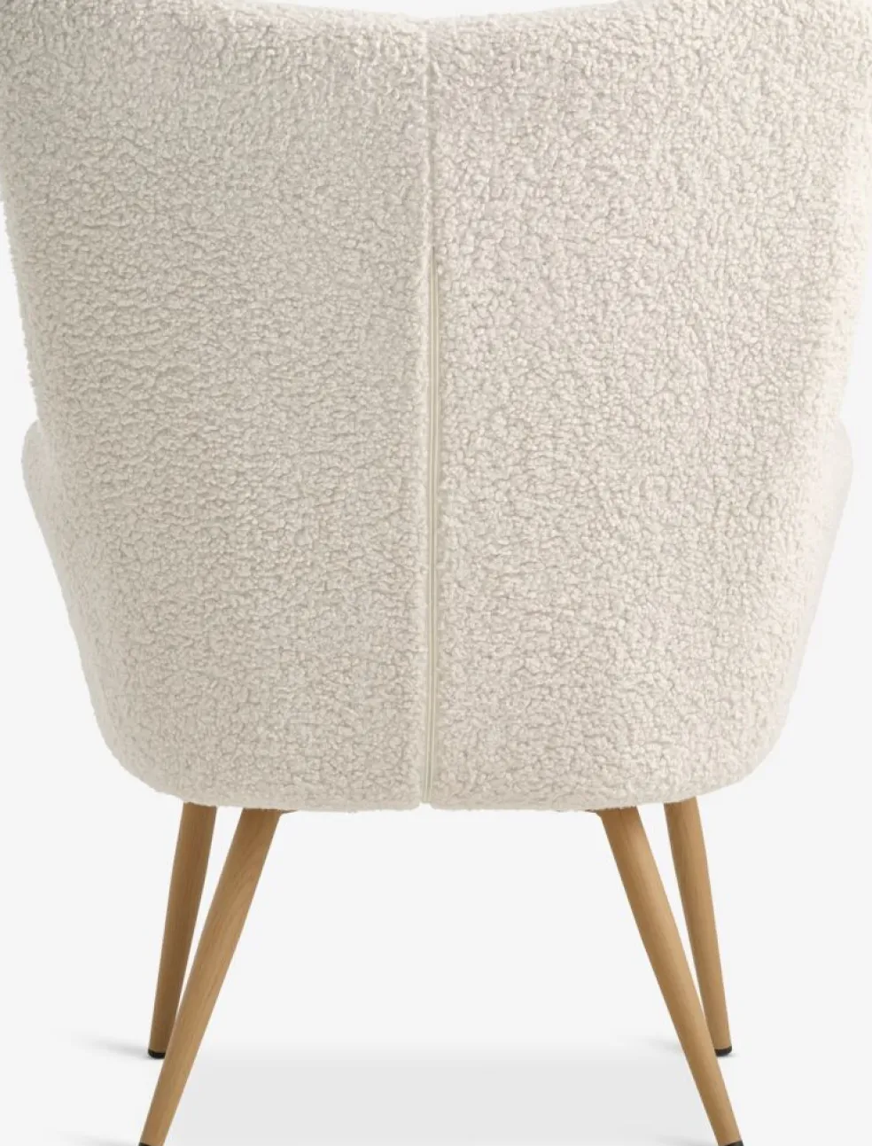 HUNDESTEDFauteuil HUNDESTED tissu teddy blanc cassé/coloris chêne