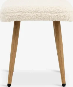 HUNDESTEDRepose-pieds HUNDESTED tissu teddy blanc cassé/coloris chêne